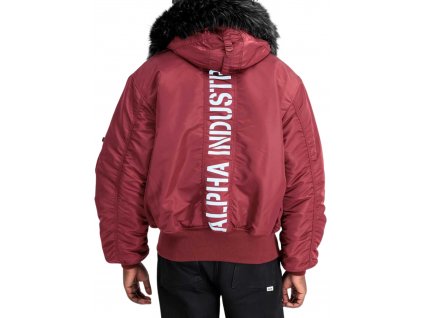 Alpha Industries 45P Hooded Custom zimná bunda burgundy b