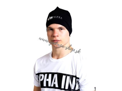 Alpha Industries LABELBeanie black čiapka