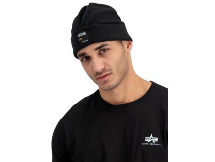 Alpha Industries zimná čiapka LABEL FLEECE BEANIE black