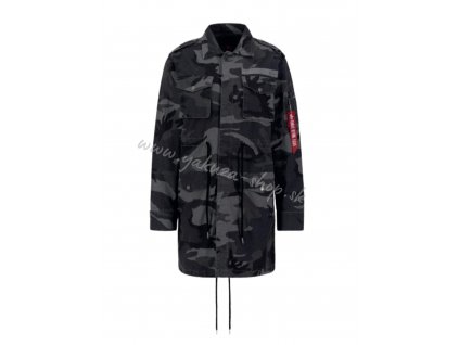 Alpha Industries dámska dlhá bunda FIELD JACKET LONG CAMO blackcamo