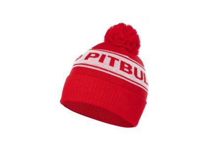 Pitbull West Coast zimná čiapka pletená VERMEL red white