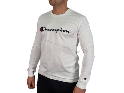 Champion tričko pánske s dlhým rukávom Crewneck Long Sleeve T Shirt White 217861 WW001 WHT a