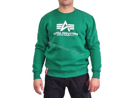 Alpha Industries mikina Basic Sweater jungle green