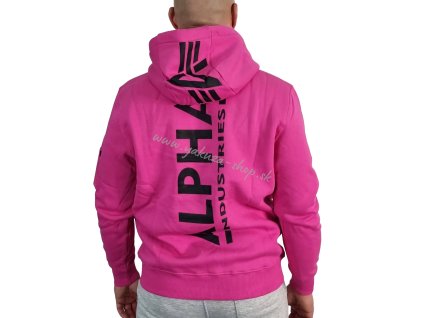 Alpha Industries Back Print Hoody pánska mikina magenda