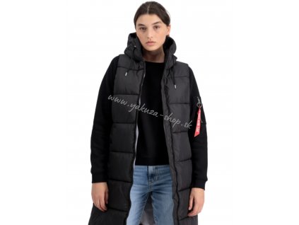 Alpha Industries dámska vesta LONG PUFFER VEST Wmn black