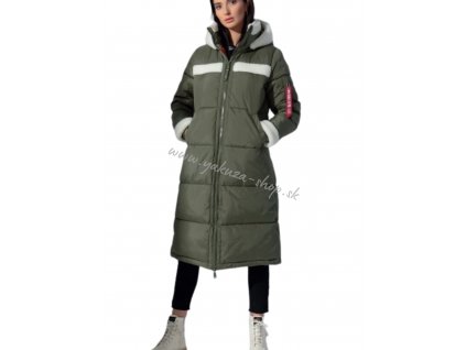 Alpha Industries dámska zimná bunda PUFFER COAT ZH Wmn jet stream sage green