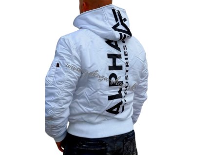 Alpha Industries zimná bunda MA 1 ZH BACK PRINT white black