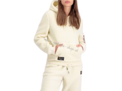 Alpha Industries dámska hrubá mikina TEDDY HOOODY Wmn off white a