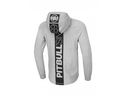 PitBull West Coast tričko pánske s kapucňou s dlhým rukávom d kapucňou HILLTOP grey