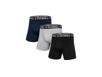 PitBull West Coast boxerky 3 ks v balení Black Grey Navy