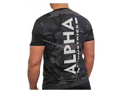 Alpha Industries BACKPRINT T blackcamo tričko pánske 1