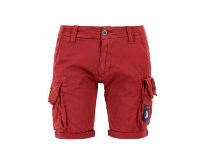 Alpha Industries Crew Short Patch RBF red pánske šortky