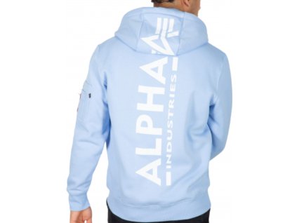 Alpha Industries Back Print Hoody pánska mikina light blue