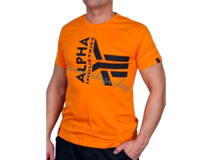Alpha Industries Half Logo Foam T tričko pánske Alpha Orange