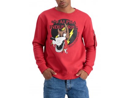 Alpha Industries Wolfhounds Sweater mikina pánska Mars Red