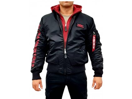 Alpha Industries zimná bunda MA 1 D Tec SE black red