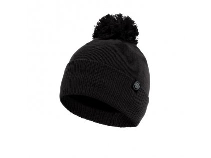 Pitbull West Coast zimná čiapka pletená SMALL LOGO 2 black s brmbolcom