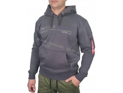 Alpha Industries pánska mikina AI Reflective Hoody greyblack