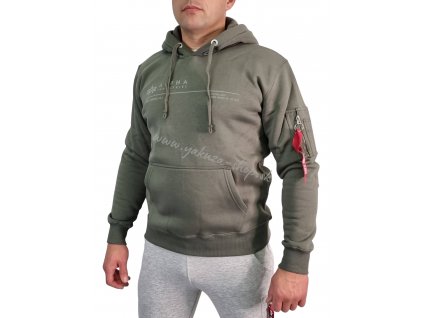 Alpha Industries pánska mikina AI Reflective Hoody vintage green