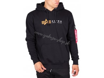 Alpha Industries Label Hoody pánska mikina black