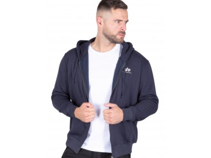 Alpha Industries Basic Zip Hoody SL pánska mikina rep blue