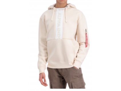 Alpha Industries mikina pánska FRONT PRINT HOODY jet stream white