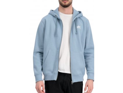 Alpha Industries Basic Zip Hoody SL pánska mikina greyblue