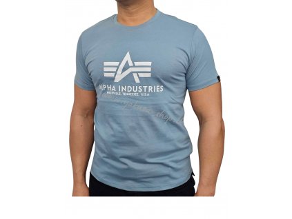 Alpha Industries Basic T Shirt Greyblue tričko pánske 1