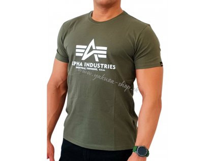 Alpha Industries Basic T Shirt Dark Olive tričko pánske