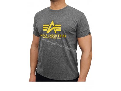Alpha Industries Basic T Shirt Charcoal Heather tričko pánske 1