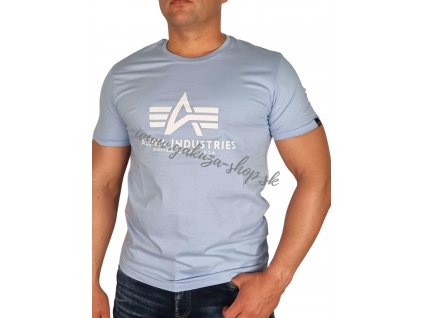 Alpha Industries Basic T Shirt Light blue tričko pánske