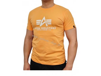 Alpha Industries Basic T Shirt Tangerine tričko pánske 1