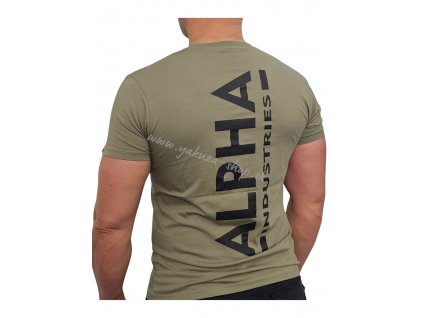 Alpha Industries BACKPRINT T olive black tričko pánske 1