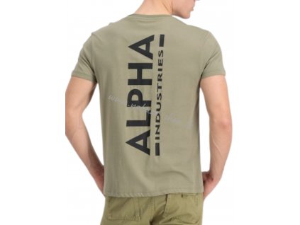 Alpha Industries BACKPRINT T olive black tričko pánske