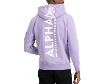 Alpha Industries Back Print Hoody pánska mikina pale violet