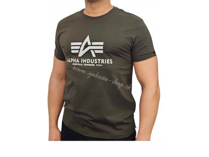 Alpha Industries Basic T-Shirt Black olive tričko pánske 1