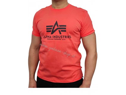 Alpha Industries Basic T Shirt Radiant Red tričko pánske 1