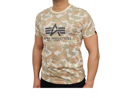 Alpha Industries Basic T Shirt Camo tričko pánske sand camo 1