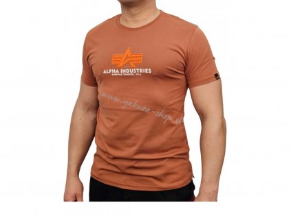 Alpha Industries Basic T RUBBER tričko pánske hazel brown
