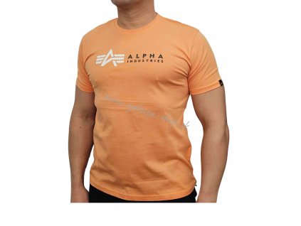 Alpha Industries LABEL T tričko pánske tangerine 1