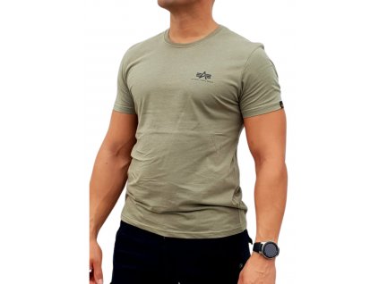 Alpha Industries Basic T Small logo Olive tričko pánske