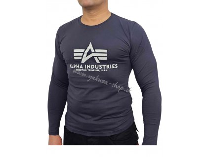 Alpha Industries Basic T LS pánske tričko s dlhým rukávom navy 1