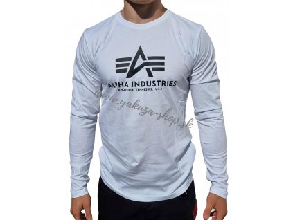 Alpha Industries Basic T LS pánske tričko s dlhým rukávom white