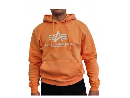 Alpha Industries Basic Hoody pánska mikina Tangerine 1