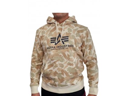 Alpha Industries Basic Hoody Camo pánska mikina Sand Camo 1