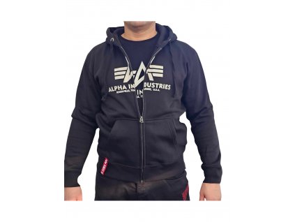 Alpha Industries Basic Zip Hoody PP pánska mikina black 2