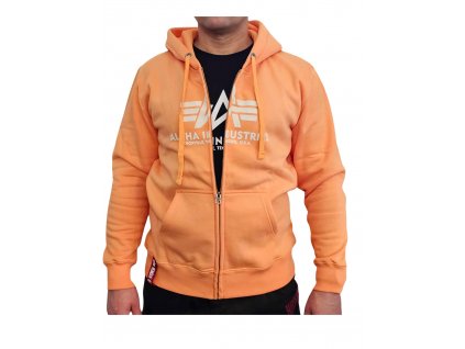 Alpha Industries Basic Zip Hoody PP pánska mikina tangerine 1