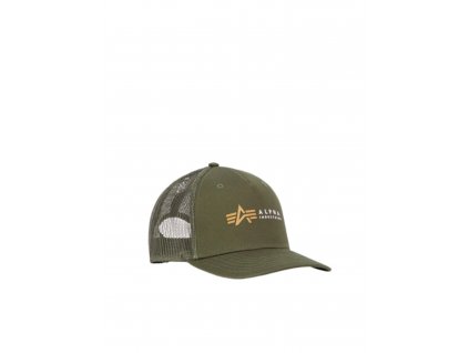 Alpha Industries Alpha Label Trucker Cap šiltovka dark olive