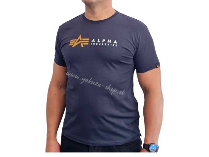 Alpha Industries LABEL T tričko pánske rep blue d