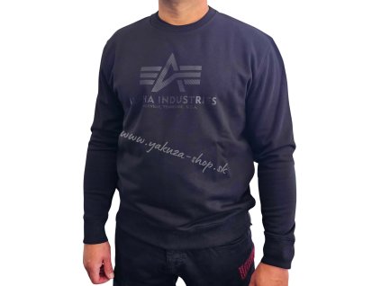 Alpha Industries mikina pánska bez kapucne Basic Sweater CARBON blac black 1